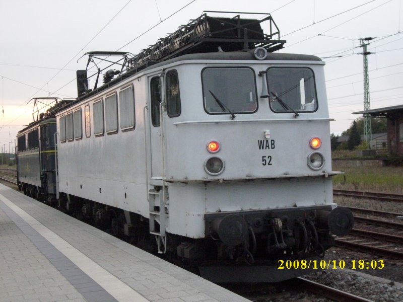 WAB-Lok 52 und 51 am 10.10.2008 in Bergen/Rgen.
