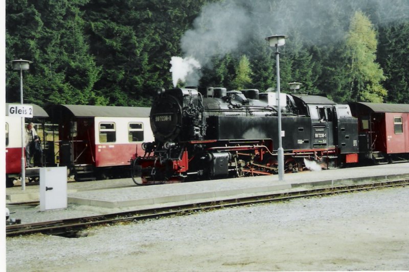 W�re die Laterne nicht im Bild, w�re es f�r mich nahezu ein perfectes bild eines einfahrenden Zuges in den Bahnhof Schierke.