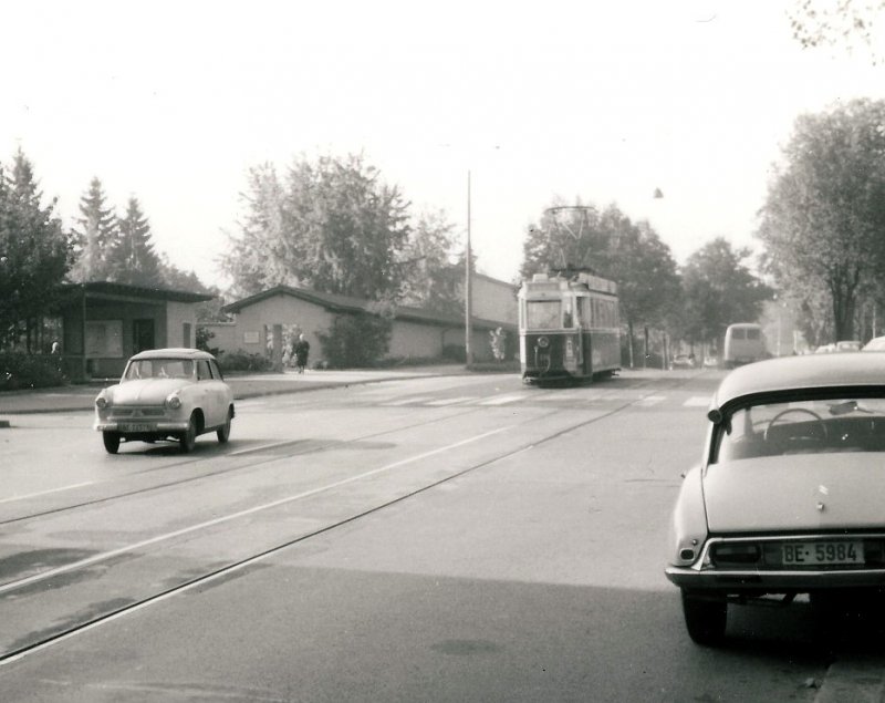 Wagen 174, Erinnerung an die ehemalige Tramlinie 1. Bremgartenfriedhof, Sommer 1965. 