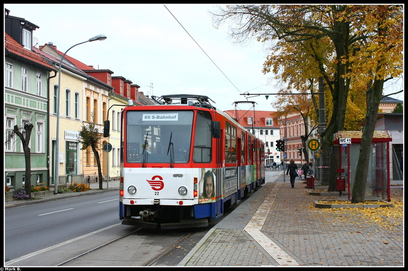 Wagen 22 an der Endstelle Strausberg Lustgarten.