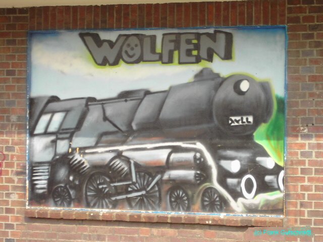 Wandbild, Bahnhof Wolfen (Kr. Bitterfeld)