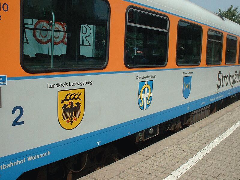 Wappen am VT 410 der Strohgubahn