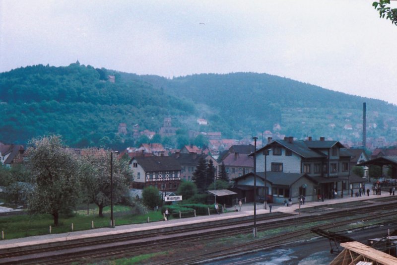 Wasungen im Frhjahr 1984 sah der Bahnhof noch gepflegter aus als heute