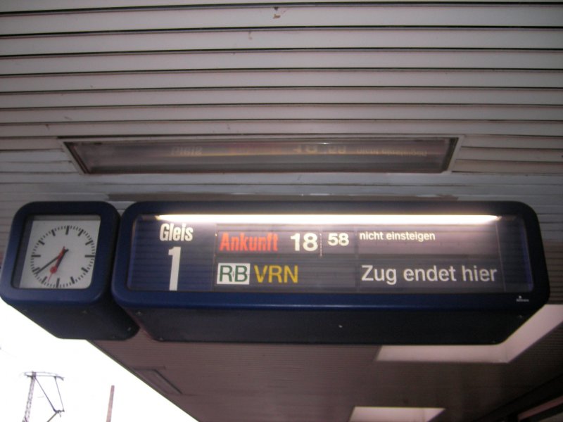 Wegen Bauarbeiten enden ausnahmsweise Zge der Linie RB 44 (Mannheim-Mainz) in Frankenthal Hbf