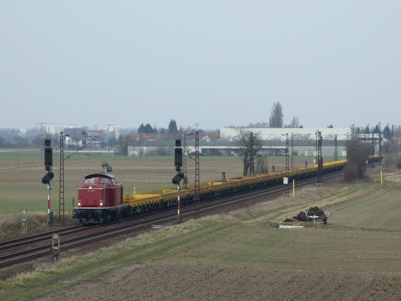 Wegen den Bauarbeiten in Frankenthal war 212 093 unterwegs aber noch mit leeren Wagen kurz hinter Bobenheim