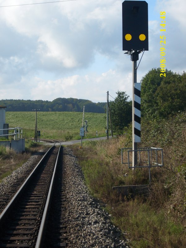 Wegbergangssignal beim Rasenden Roland in Serams.
