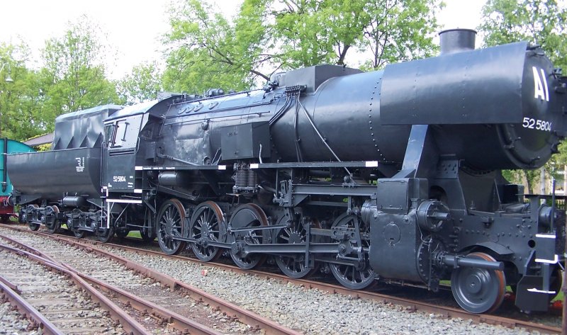 Wenn auch aufgrund des Umfeldes etwas abgeschnitten, so mchte ich die schne Seitenwirkung der Maschine noch mal zeigen. Hier im Eisenbahnmuseum in Neuenmarkt-Wirsberg im Sommer 2006