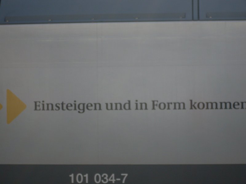 Werbeansicht der 101 034 IN Form von der Deutschen Bahn AG 
