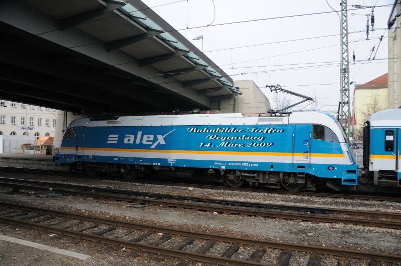 Werbung f�r einen ganz besonderen Tag: 183 003 und eine kleine  Bastelei .