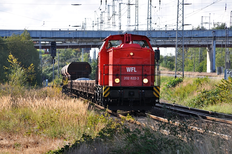 WFL 202 822 kommt am 15.09.09 aus Richtung R�gen in den Bf Stralsund