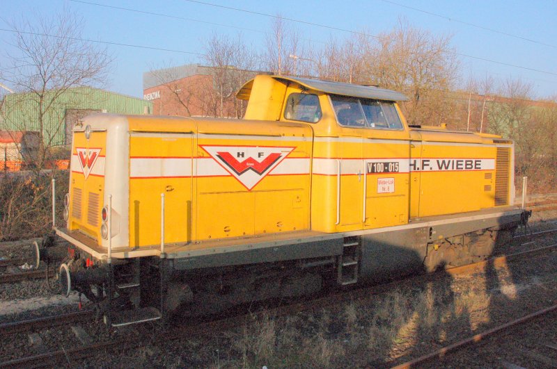 Wiebe Bauzuglok der Baureihe 212, hier Lok Nr. 8, ex DB V100 015 am 18.12.2007 in Datteln / Westfalen im nrdlichen Ruhrgebiet. Die Lok ist abgestellt in der Abstellgruppe des ehemaligen Bahnhofes Datteln.