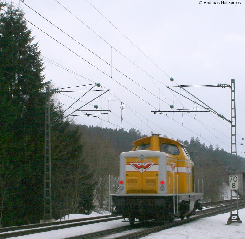 Wiebe Lok Nr.2 211 341-3 als Tfzf beim km 70,8 15.3.09