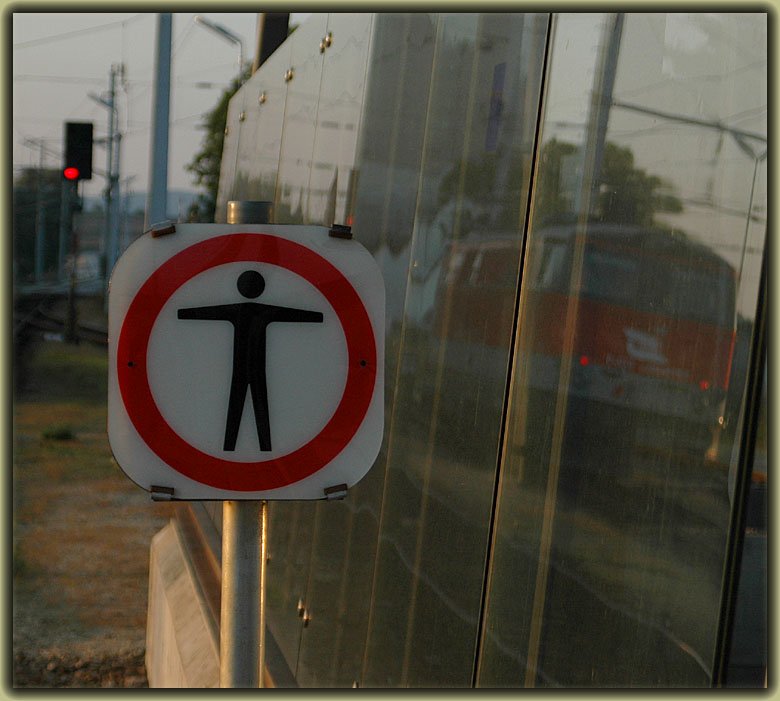 Wieder eine kleine Impression am Rande. Im Glas spiegelt sich brigens 2143 072. Die Aufnahme entstand in Zellerndorf am 22.9.2006.