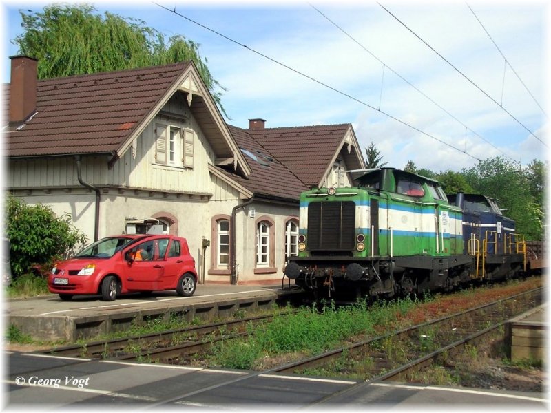 Wincanton Loks 41 + 40 im Bauzugeinsatz in Pfinztal-Kleinsteinbach. 12.05.07