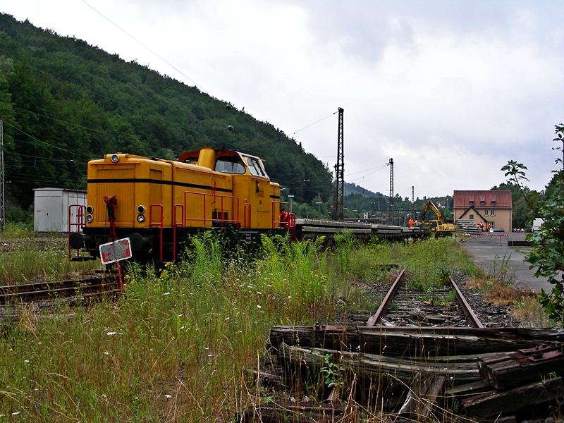 WLH80 eine MAK 1300 (V100 PA) mit einem Arbeitszug im Bf Trkismhle, 02.08.06