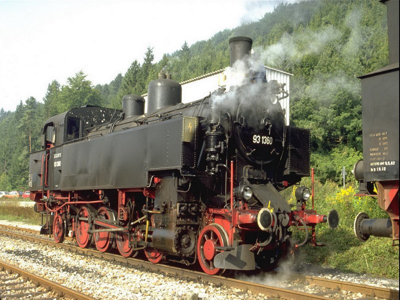 WTB Lok 93 1360 ex.BB in den 1990er Jahren in Weizen.Die Lok ist z.Zt.in Meiningen (Archiv P.Walter)