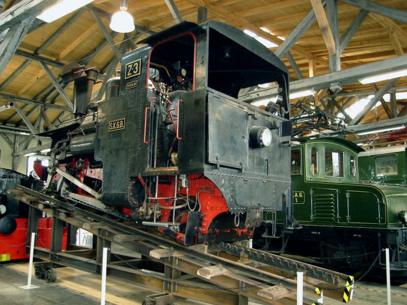 Zahnraddampflokomotive Z 3 der Schafbergbahn steht heute in der Lokwelt Freilassing. 9/08