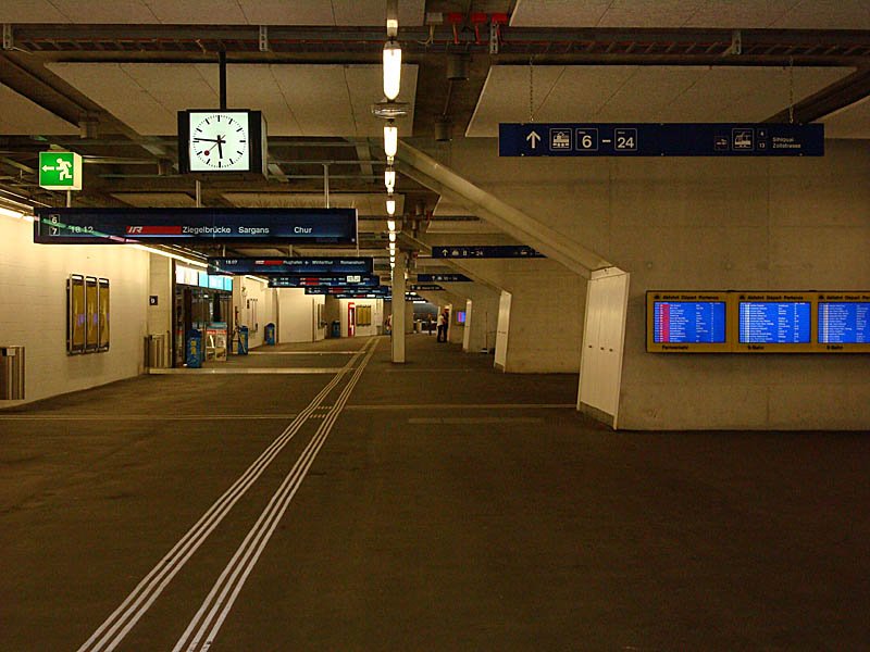 Zrich HB: nun doch etwas mehr Platz in der breiteren Passage. Wehe aber, wenn es Rush hours gibt... 10. Mai 2009, 17:46