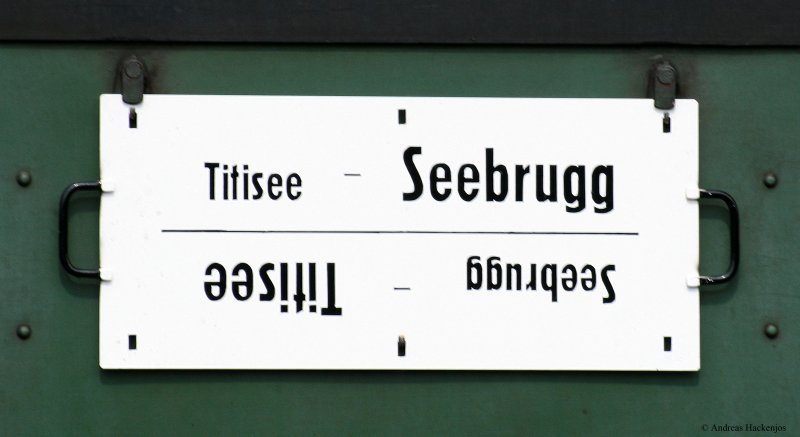 Zuglaufschild bei den Sonderfahrten auf der Dreiseenbahn am 9.8.09