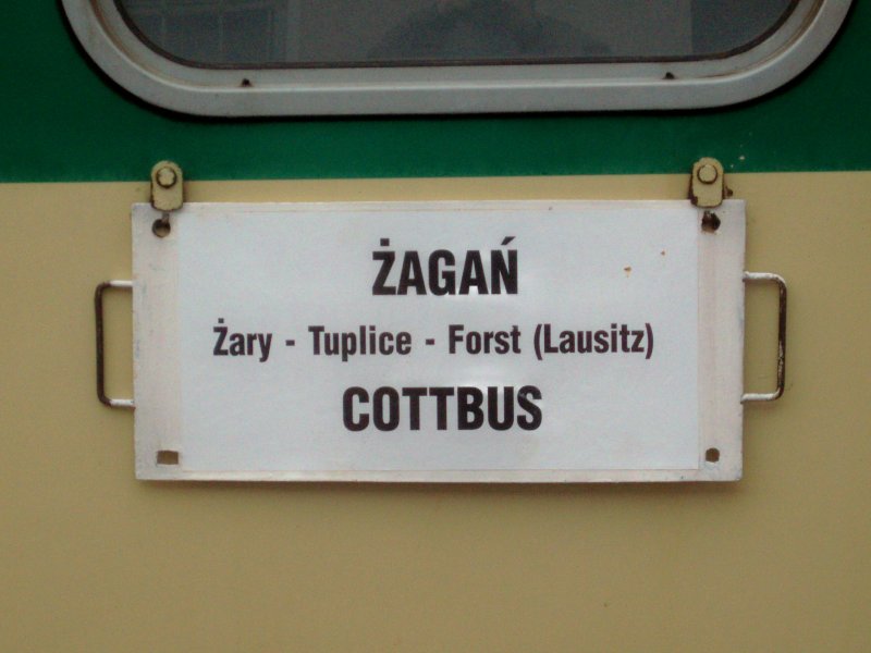 Zuglaufschild des RB 5895.  