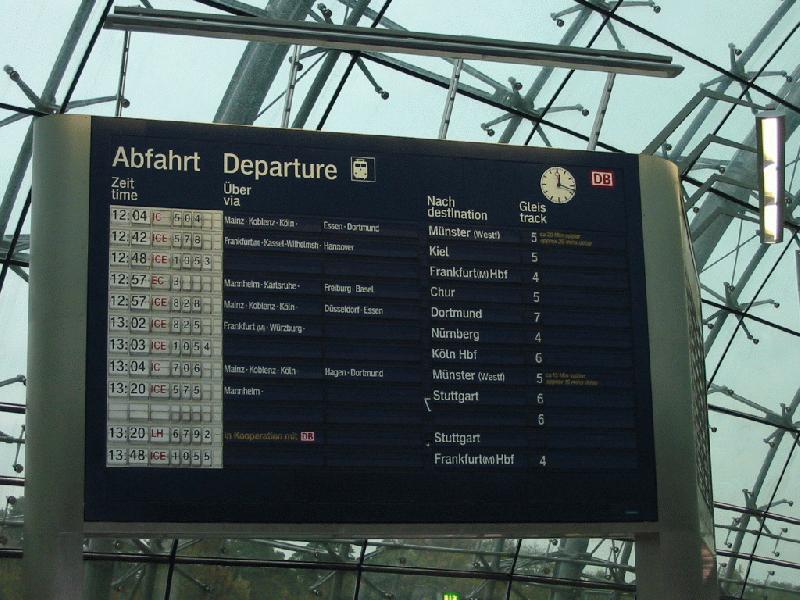 Zugzielanzeige (fast alles p�nktlich)
