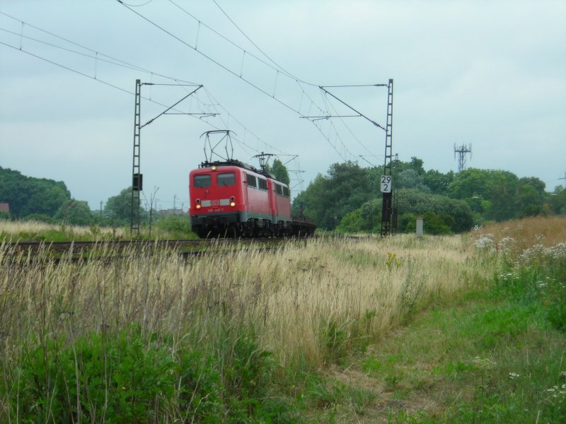 zwei 140er mit einem Gterzug bei Haste