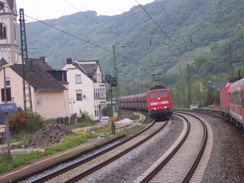 zwei 151er mit 6000 t Erzzug im Rheintal, 16.09.06