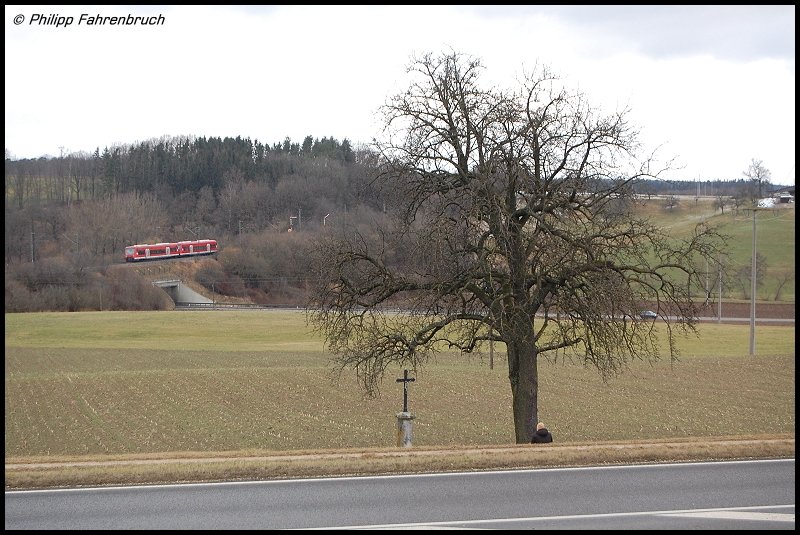 Zwei 650er sind am 02.02.08 unterwegs als RE 22520 von Ulm Hbf nach Crailsheim, aufgenommen bei Aalen-Oberalfingen.