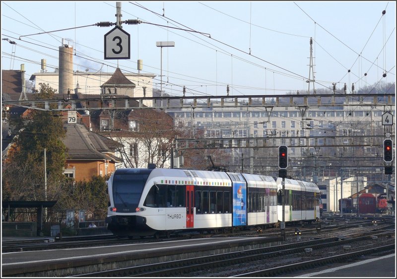 Zwei Thurbo RABe 526 (GTW 2/6) in Winterthur. (15.01.2008)