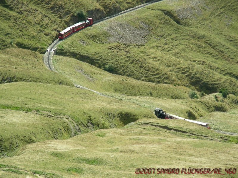 Zwei Zge der BRB am 11. Oktober 2006 auf dem Weg zum Brienzer Rothorn.