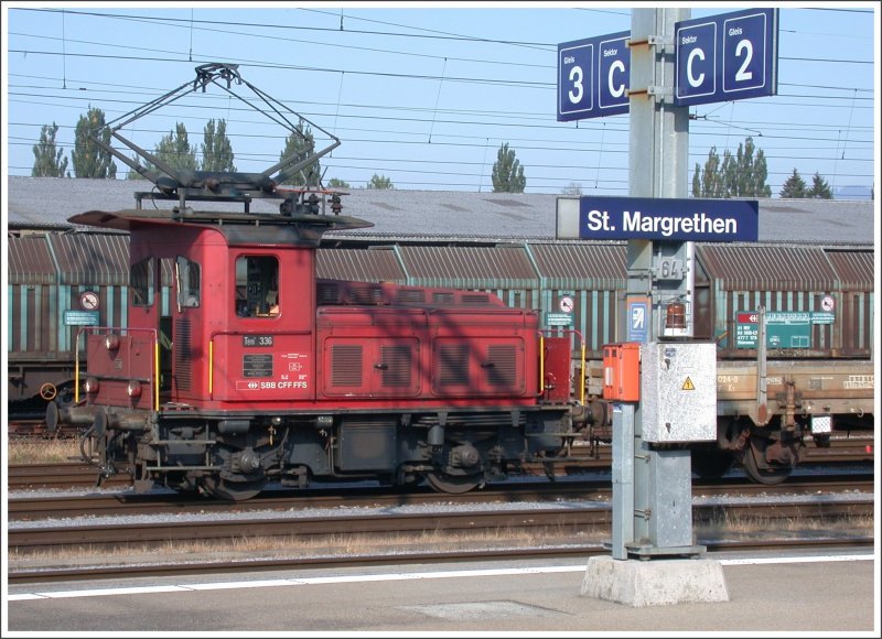 Zweikraftrangierlok Tem III 336 im Grenzbahnhof St.Margrethen. (24.09.2007)
