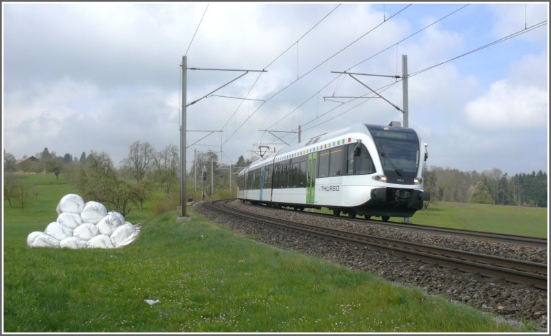 Zwischen Mrschwil und Goldach begenet mir der RABe 526 771-1 als S1 nach Altsttten SG. (17.04.2008)